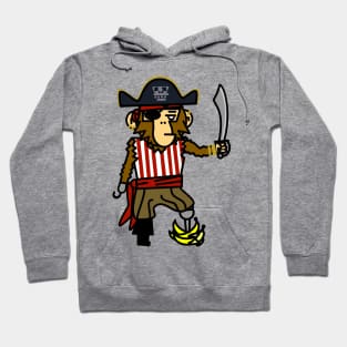 Pirate Chimpanzee Standing on some Bananas Hoodie